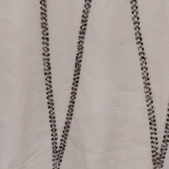 Haule  Hippie blouse/top silk beaded cream and silver sz med silk - Picture 13 of 15